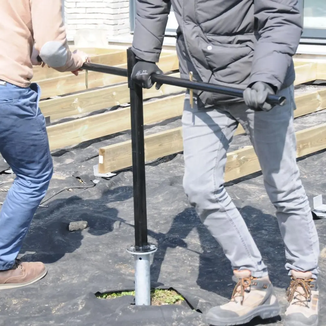 Handgereedschap voor fundering in buitenomgeving, structuurplaatsing