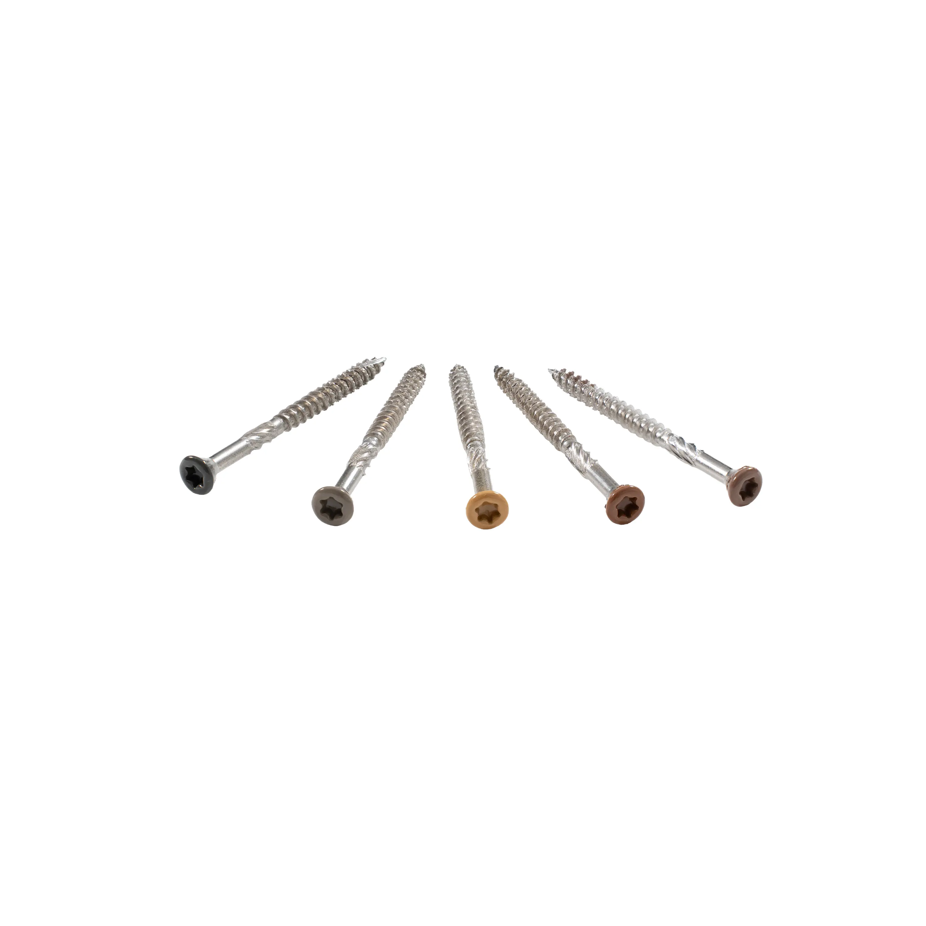 Vis inox 5x60 mm pour système de fixation de terrasse, colorées en tête