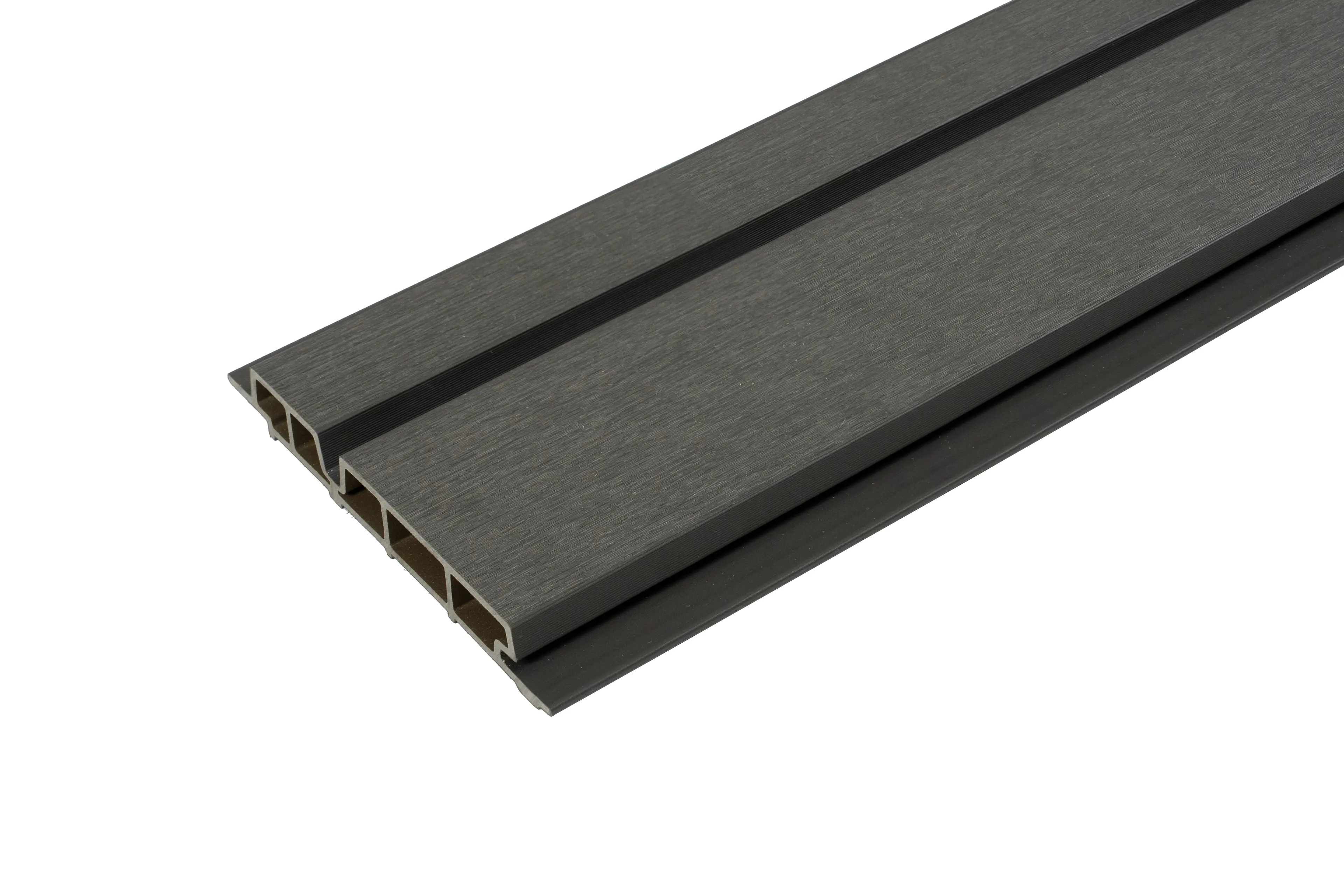 Weo dark grey coextruded composite cladding, modern and durable look